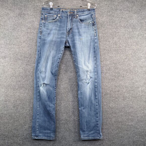 American Eagle Outfitters Men's Active Flex Slim Straight Jeans Blue 29x30 Denim - Picture 2 of 14